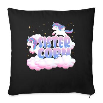 Sister Mais | Unicorn Birthday | Unicorn - Sofa pillowcase 17,3'' x 17,3'' (45 x 45 cm) - black - Front