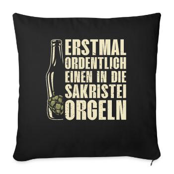 PREMIER SOIGNÉ DANS LES ORGANES DE LA SACRISTIE - Housse de coussin décorative 45 x 45 cm - noir - Devant