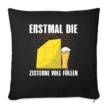 FIRST FILL THE CISTERN BEER LOVERS - Sofa pillowcase 17,3'' x 17,3'' (45 x 45 cm) - black - Front