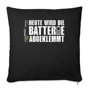 TODAY THE BATTERY IS DISCONNECTED Beer lovers - Sofa pillowcase 17,3'' x 17,3'' (45 x 45 cm) - black - Front