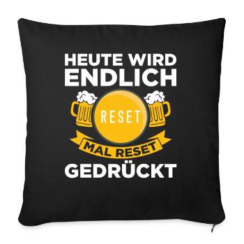 WEI DU SÄUFST IS ONLY IN FRONT OF US IN THE VILLAGE - Sofa pillowcase 17,3'' x 17,3'' (45 x 45 cm) - black - Front