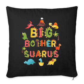 Frère Saurus | | d’anniversaire de dinosaure - Housse de coussin décorative 45 x 45 cm - noir - Devant