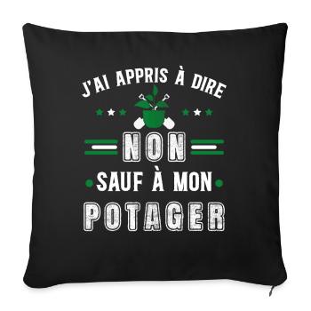 Jardinier idée cadeau Jardin, Paysagiste potager - Housse de coussin décorative 45 x 45 cm - noir - Devant