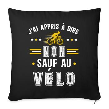 Cycliste, idée cadeau passionné vélo. Cyclisme - Housse de coussin décorative 45 x 45 cm - noir - Devant