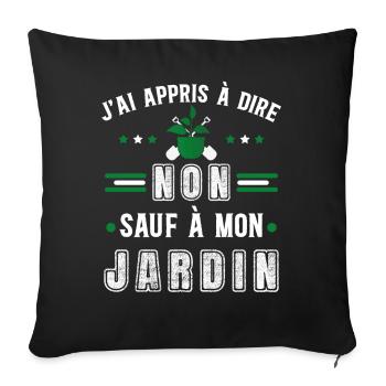 Jardinier idée cadeau Jardin, Paysagiste Citation - Housse de coussin décorative 45 x 45 cm - noir - Devant