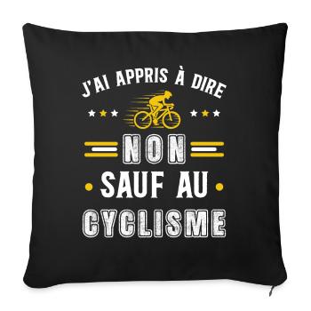 Cycliste, idée cadeau passionné vélo. Cyclisme - Housse de coussin décorative 45 x 45 cm - noir - Devant