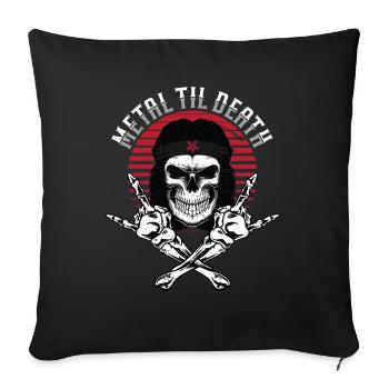 Fête costumée d’Halloween sous la devise « métal à - Housse de coussin décorative 45 x 45 cm - noir - Devant