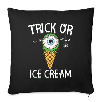 Astuce ou crème glacée Creepy Eyeball Halloween - Housse de coussin décorative 45 x 45 cm - noir - Devant