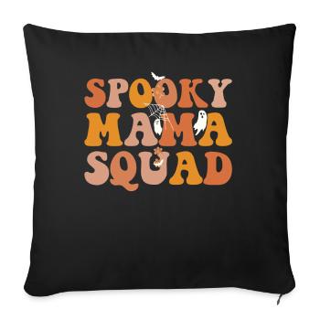 Spooky Mama Squad Fête costumée d’Halloween avec - Housse de coussin décorative 45 x 45 cm - noir - Devant