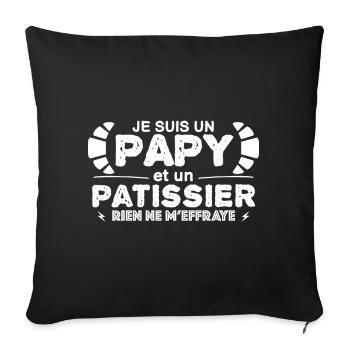 je suis un papy pâtissier cadeau d'anniversaire. - Housse de coussin décorative 45 x 45 cm - noir - Devant