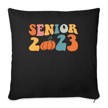 Senior 2023 Halloween Costume Party With Pumpkin - Sofa pillowcase 17,3'' x 17,3'' (45 x 45 cm) - black - Front