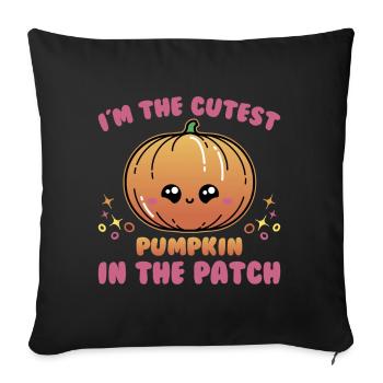 I am the sweetest pumpkin on the - Sofa pillowcase 17,3'' x 17,3'' (45 x 45 cm) - black - Front