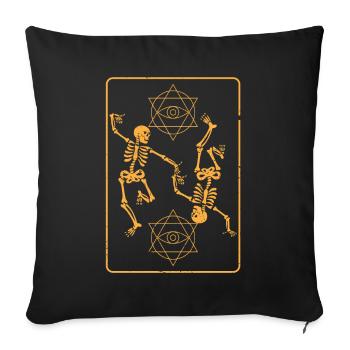 Creepy Skeletons Hexagram Icon Halloween - Sofa pillowcase 17,3'' x 17,3'' (45 x 45 cm) - black - Front