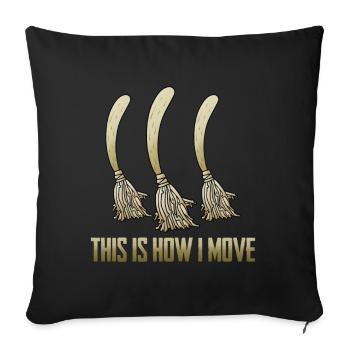 Comment déplacer magician broomsticks Halloween Party - Housse de coussin décorative 45 x 45 cm - noir - Devant
