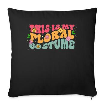 C’est mon costume de fleurs loisirs colorés avec - Housse de coussin décorative 45 x 45 cm - noir - Devant