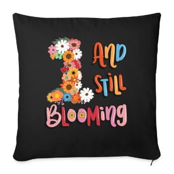 1 And Still Flowering Girls Floral 1. - Sofa pillowcase 17,3'' x 17,3'' (45 x 45 cm) - black - Front