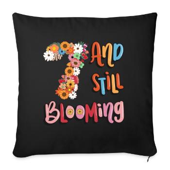 7 And still blooming girls flowery 7. - Sofa pillowcase 17,3'' x 17,3'' (45 x 45 cm) - black - Front