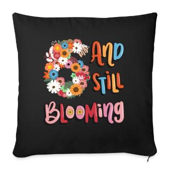 6 Et encore des filles fleuries 6. - Housse de coussin décorative 45 x 45 cm - noir - Devant