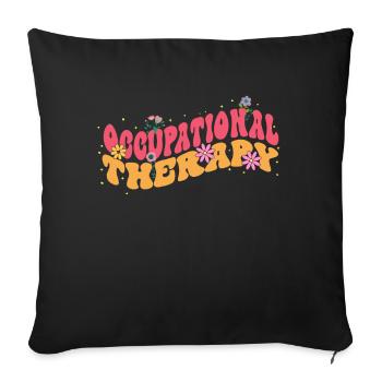 Beschäftigungstherapeutin Bloom Floral Leisure - Sofakissenbezug 45 x 45 cm - Schwarz - Vorne