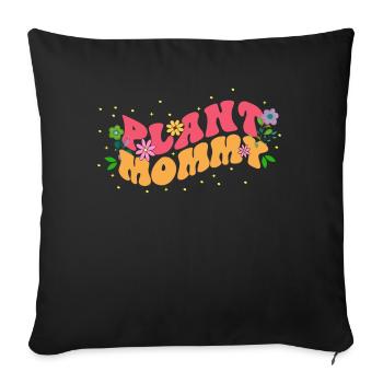Maman Plantes de fleurs assorties, Floraison - Housse de coussin décorative 45 x 45 cm - noir - Devant