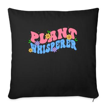 Plant Whisperer Bloom Jardiniers sur le thème floral - Housse de coussin décorative 45 x 45 cm - noir - Devant