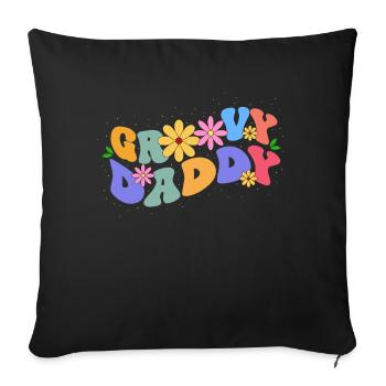 Groovy Daddy Bloom Floral Theme Colorful Leisure - Sofa pillowcase 17,3'' x 17,3'' (45 x 45 cm) - black - Front
