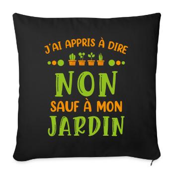 Jardinier idée cadeau Jardin, Paysagiste Potager - Housse de coussin décorative 45 x 45 cm - noir - Devant