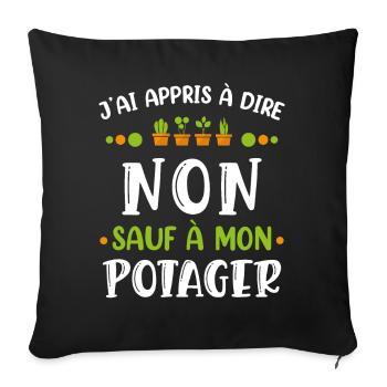 Jardinier idée cadeau Jardin, Paysagiste Potager - Housse de coussin décorative 45 x 45 cm - noir - Devant