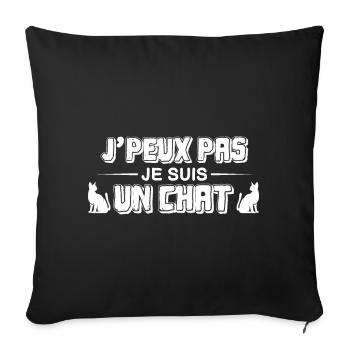 je peux pas je suis un chat en fait - Housse de coussin décorative 45 x 45 cm - noir - Devant