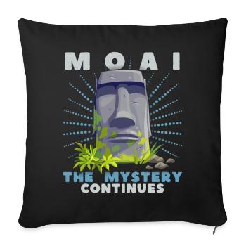 Moai, Steinköpfe, Osterinsel Rapa-Nui - Sofakissenbezug 45 x 45 cm - Schwarz - Vorne