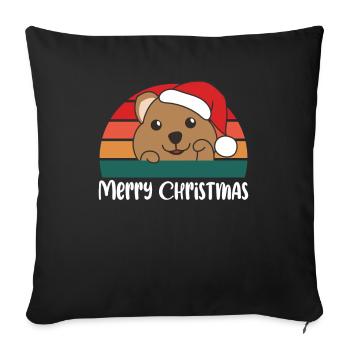 joyeux Noël Retro Quokka Noël - Housse de coussin décorative 45 x 45 cm - noir - Devant