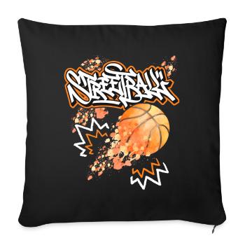 Streetball design, basket-ball, graffiti streetball - Housse de coussin décorative 45 x 45 cm - noir - Devant