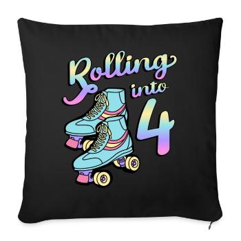 Rolling Into 4 Roller Skaters Schlittschuhe 4 - Sofakissenbezug 45 x 45 cm - Schwarz - Vorne