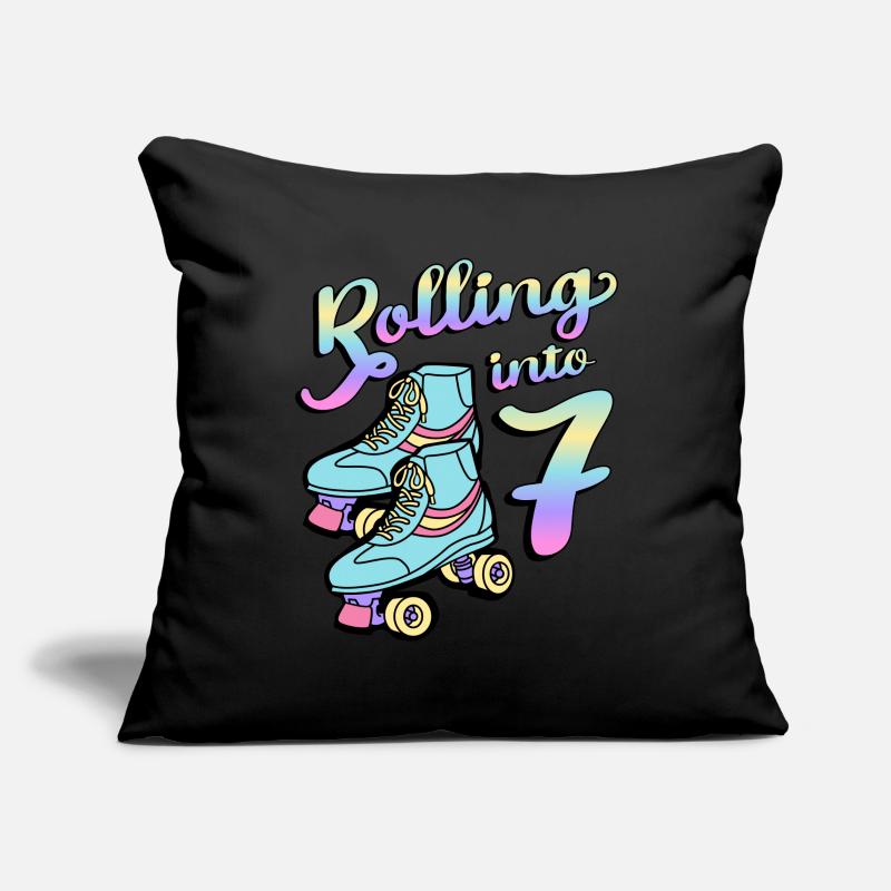 Rolling Into 7 Roller Skaters Skates 7th Anniversary Sofa pillowcase 17,3'' x 17,3'' (45 x 45 cm)