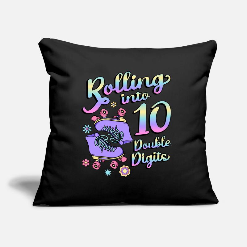 Rolling Into 10 Double Digits Floral Skaters 10. Sofakissenbezug 45 x 45 cm