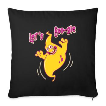 Drôle de fantôme, disant Halloween Let’s Boo-gie - Housse de coussin décorative 45 x 45 cm - noir - Devant