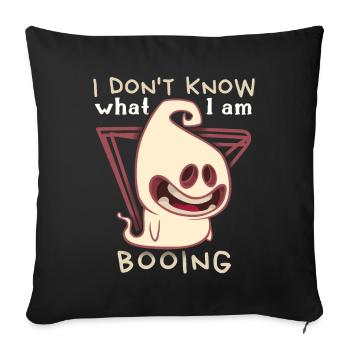 Funny ghost, boo-terror saying Halloween - Sofa pillowcase 17,3'' x 17,3'' (45 x 45 cm) - black - Front