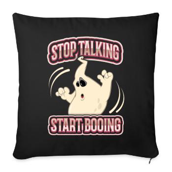 Funny Ghost, Saying Halloween Comic Book Style - Sofa pillowcase 17,3'' x 17,3'' (45 x 45 cm) - black - Front