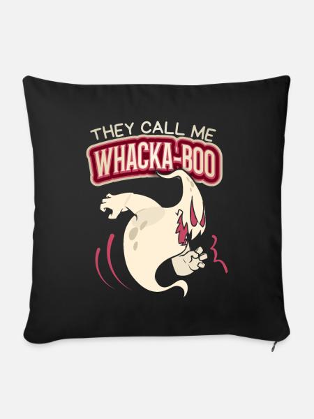 Lustiger-Geist, Spruch Halloween Whacka-Boo - Sofakissenbezug 45 x 45 cm - Schwarz