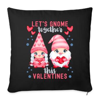 Gnome Nain Saint-Valentin Drôle Dire Jeu de mots - Housse de coussin décorative 45 x 45 cm - noir - Devant