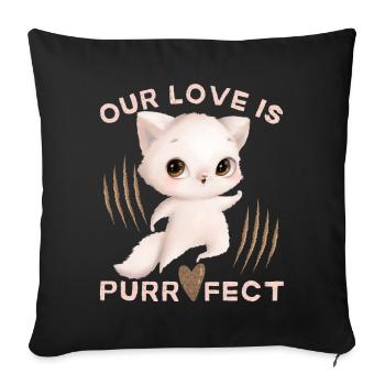 Valentine's Cat Valentine's Day Love Funny Saying - Sofa pillowcase 17,3'' x 17,3'' (45 x 45 cm) - black - Front