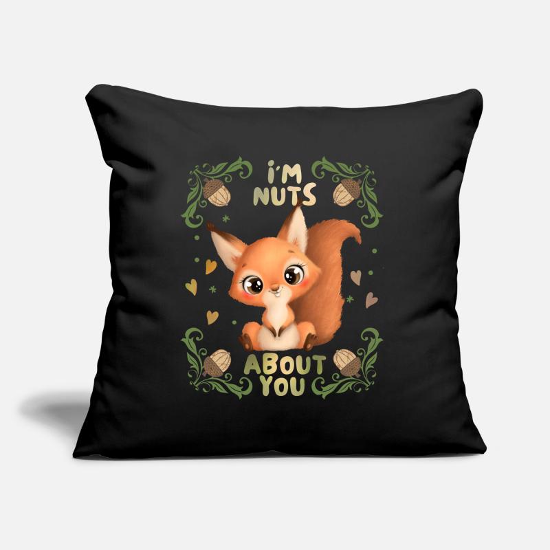 Eichhörnchen-Liebe, I'm-Nuts-About-You Spruch Sofakissenbezug 45 x 45 cm