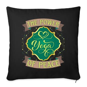 Yoga, Peace, The-Power-Of-Peace, Saying - Sofa pillowcase 17,3'' x 17,3'' (45 x 45 cm) - black - Front