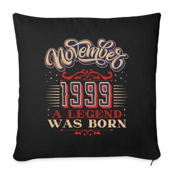 1999 birthday, November-1999, 11-1999 birthday - Sofa pillowcase 17,3'' x 17,3'' (45 x 45 cm) - black - Front