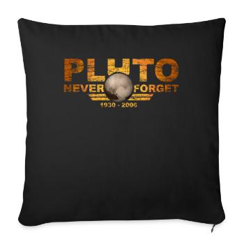 Never Forget Pluto Design Retro Style Funny Space - Sofakissenbezug 45 x 45 cm - Schwarz - Vorne