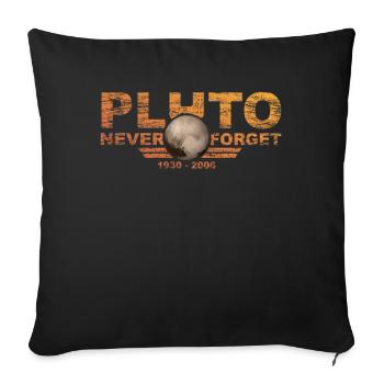 Never Forget Pluto Design Retro Style Funny Space - Sofakissenbezug 45 x 45 cm - Schwarz - Vorne