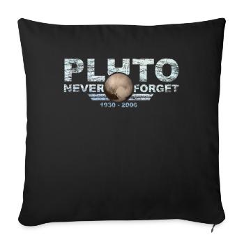 Never Forget Pluto Design Retro Style Funny Space - Sofakissenbezug 45 x 45 cm - Schwarz - Vorne