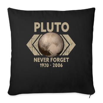 N’oubliez jamais Pluto Design Retro Style Funny Space - Housse de coussin décorative 45 x 45 cm - noir - Devant