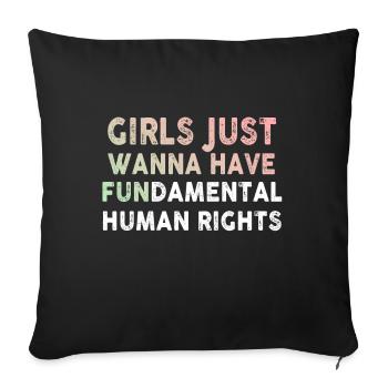 Les filles veulent juste avoir des droits humains fondamentaux - Housse de coussin décorative 45 x 45 cm - noir - Devant