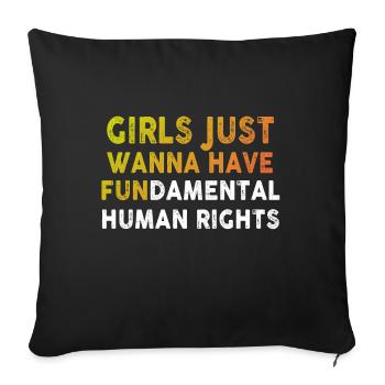 Les filles veulent juste avoir des droits humains fondamentaux - Housse de coussin décorative 45 x 45 cm - noir - Devant